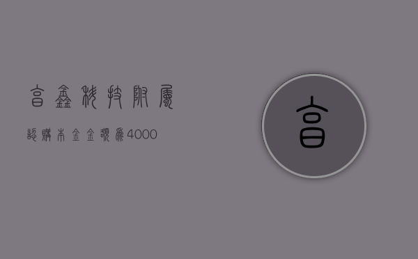 亨鑫科技附属认购本金金额为4000万元的理财产品